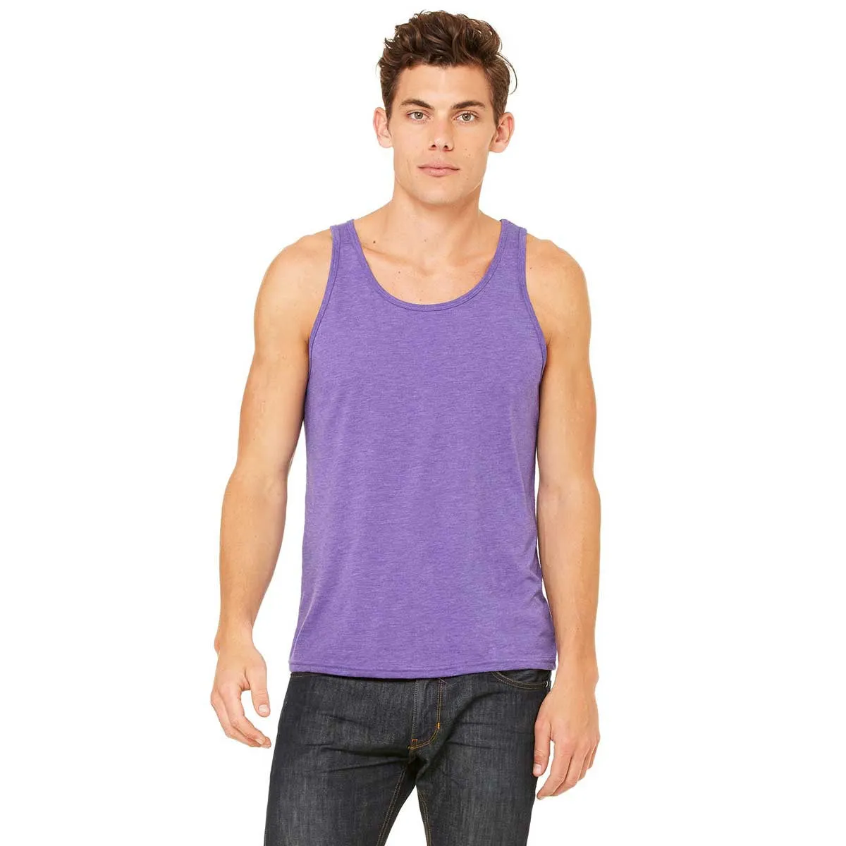 Bella   Canvas Unisex Purple Triblend Jersey Tank