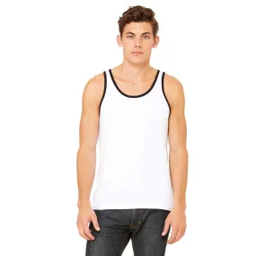 Bella   Canvas Unisex White/Black Jersey Tank