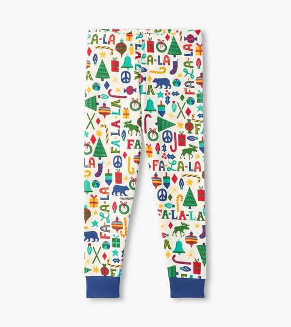 Hatley Boys Falala Pajama Set - White/Blue