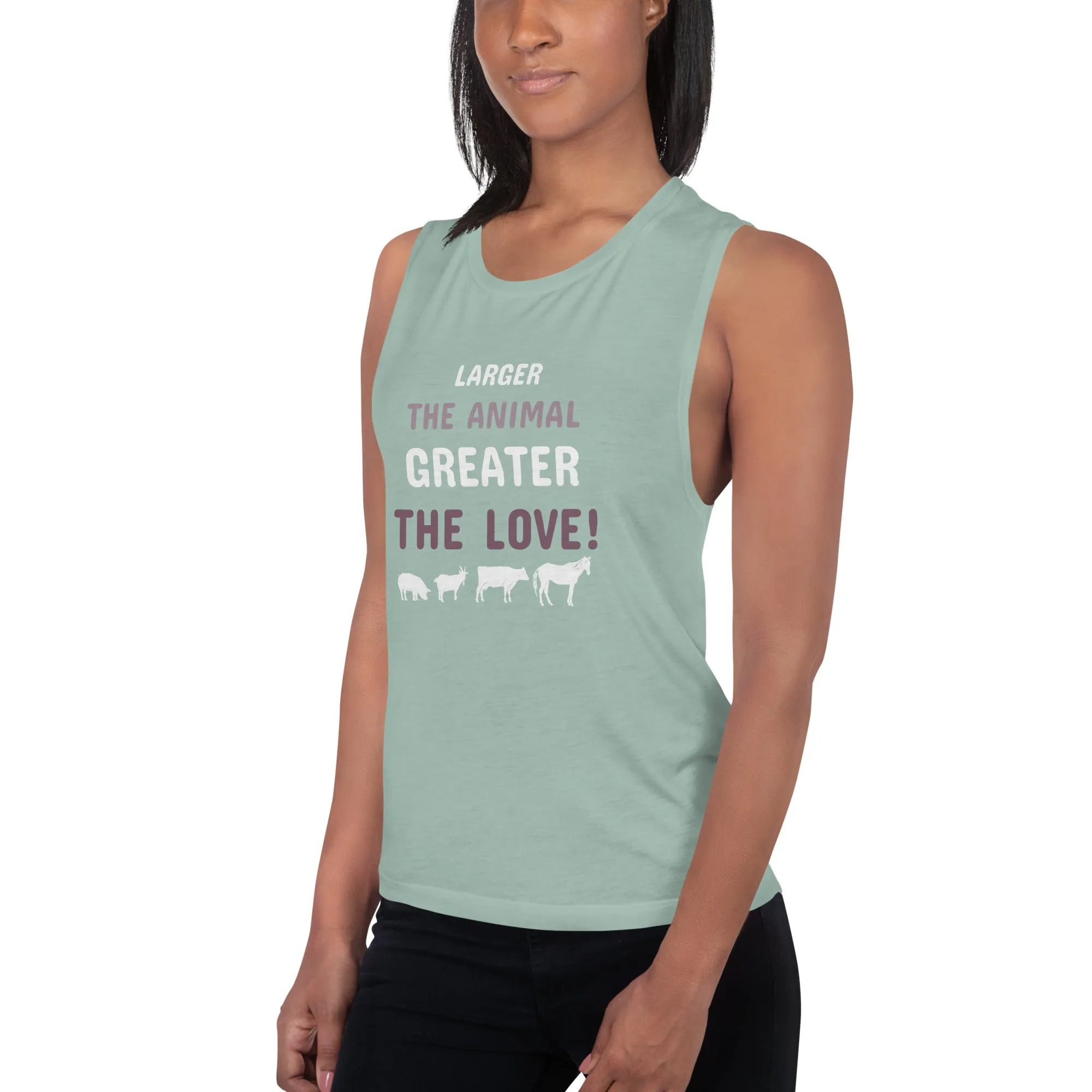 Larger the animal- Greater the love! Women's Tank Top