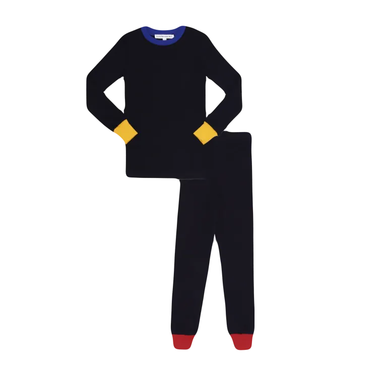 Litte Parni Navy/Blue Colorblock Pajamas PJ80
