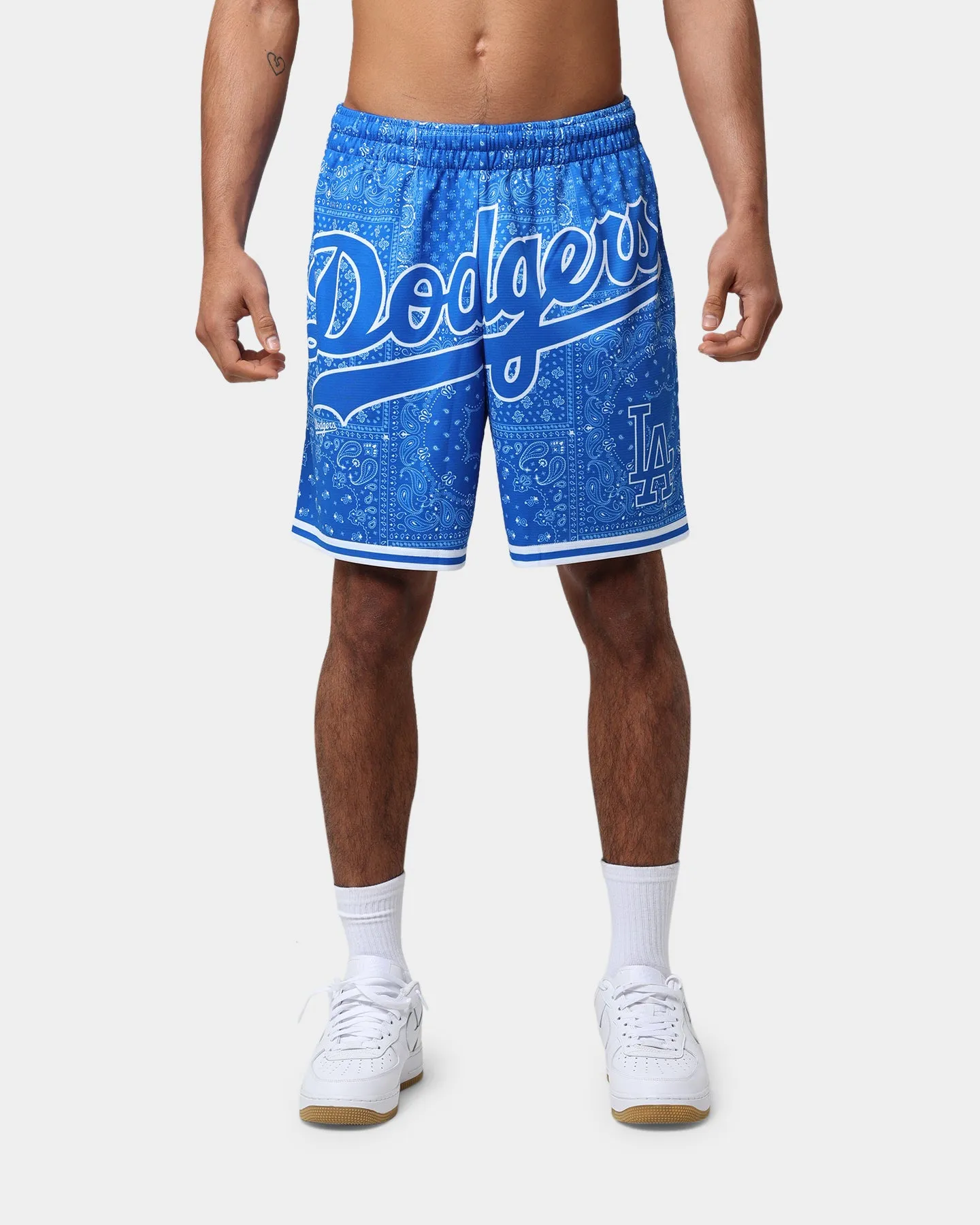 Majestic Athletic Los Angeles Dodgers Bandana Paisley Wordmark Shorts Royal Blue