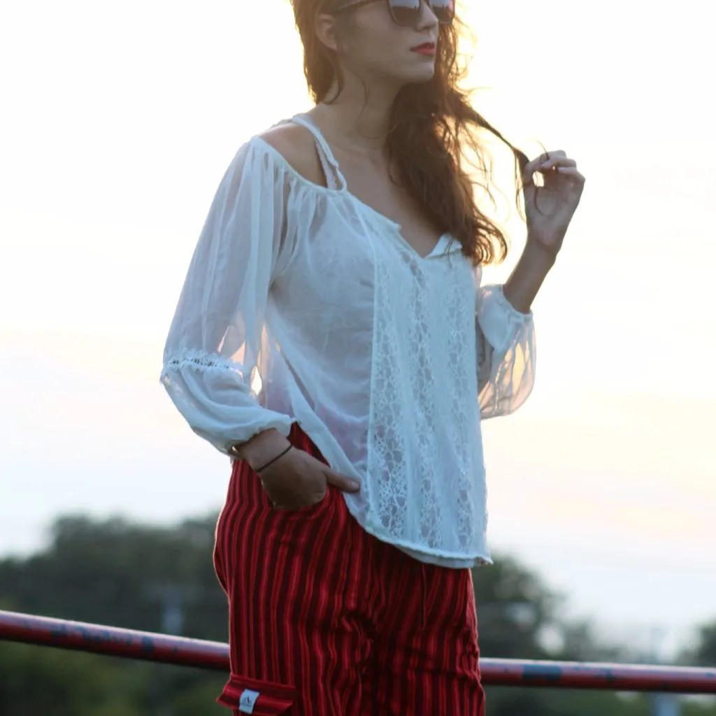 (Medium) Dark Blackish with Brownish Stripes Lounge Pants 0070
