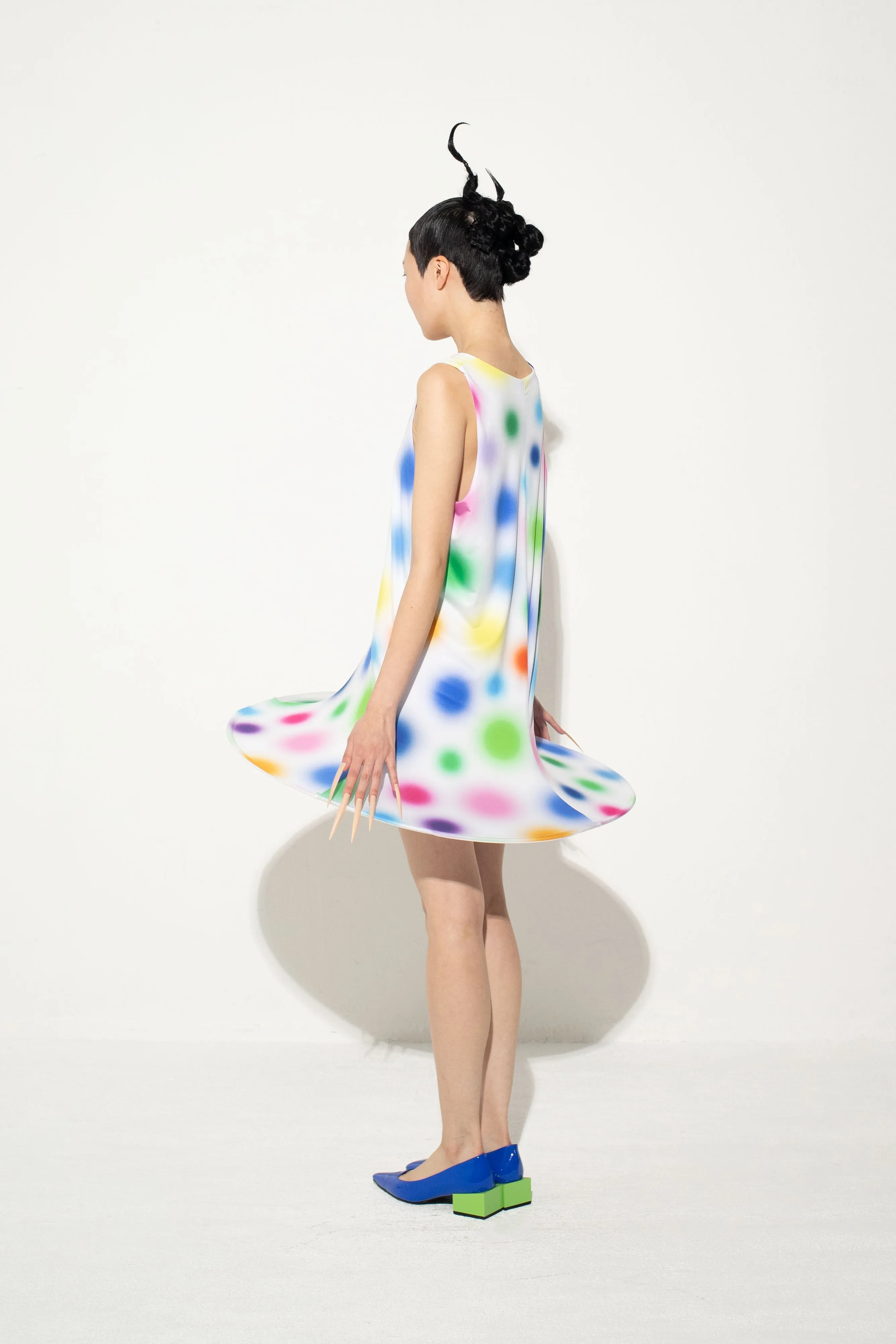 Multi Gradient Small Dot Printed Dress