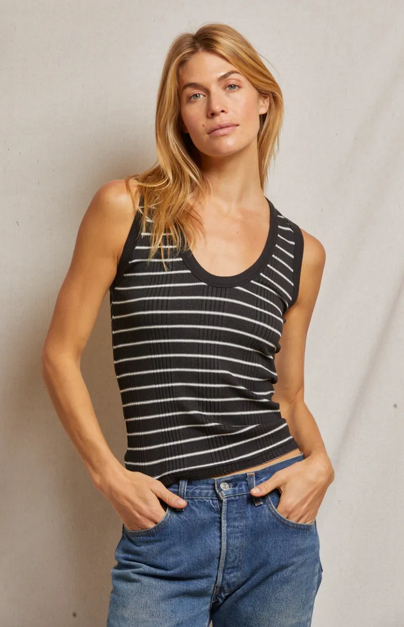 Pet09 Black & Cream Stripe Top