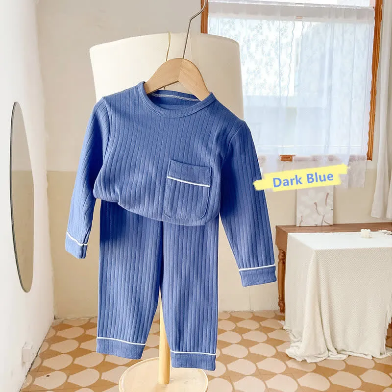 Toddler 2-Piece Simple Pocket Pajamas Set