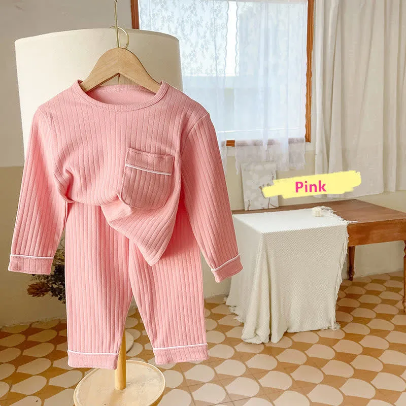 Toddler 2-Piece Simple Pocket Pajamas Set