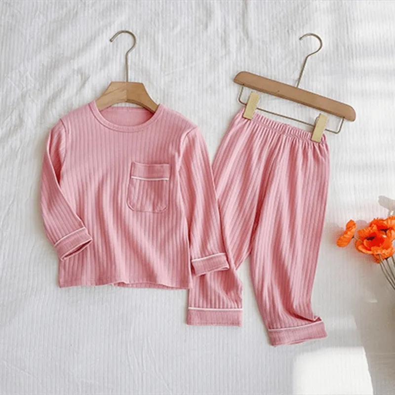 Toddler 2-Piece Simple Pocket Pajamas Set
