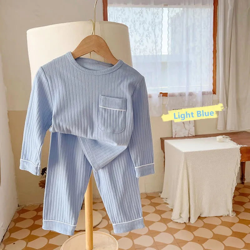 Toddler 2-Piece Simple Pocket Pajamas Set
