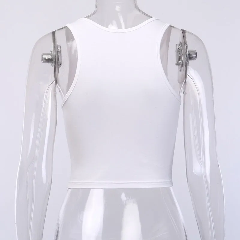 Women's Summer Casual Elastic O-Neck Tank Top "Angel"